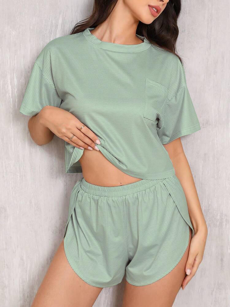 2 Piece Shorts Split Loungewear